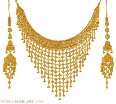 Wide Necklace and Earring Set ( Bridal Necklace Sets )