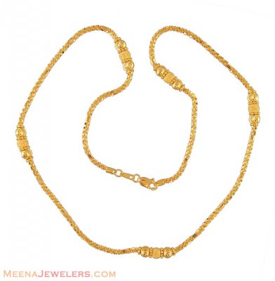 22Kt Gold Fancy Chain - ChFc4941 - 22Kt Gold Fancy Chain with gold ...