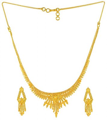 Yellow Gold Three Piece Necklace Set ( Light Sets )