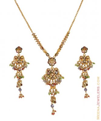 22K Antique Necklace Set ( Antique Necklace Sets )