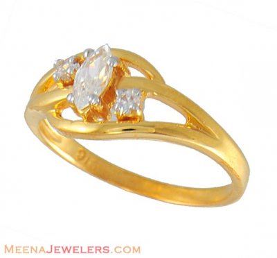 22Kt Gold Signity Ring ( Ladies Signity Rings )