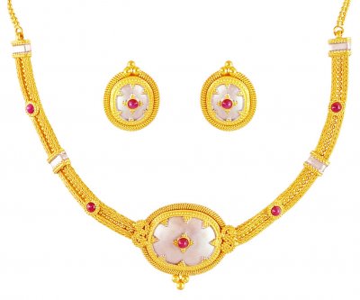 22K Gold Pendant Style Necklace ( 22 Kt Gold Sets )