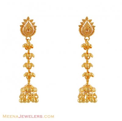 Gold Earrings with Hangings ( 22Kt Gold Fancy Earrings )