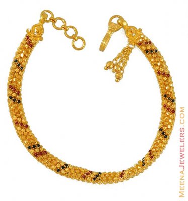 22K Gold Bracelet With Enamel Paint ( Ladies Bracelets )