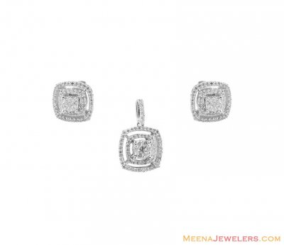 Gold Diamond Pendant Set 18K ( Diamond Pendant Sets )