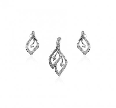 18K White Gold Diamond Pendant Set  ( Diamond Pendant Sets )