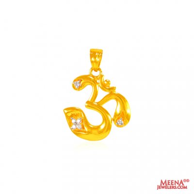 22K Yellow Gold Om Pendant ( Om Pendants )