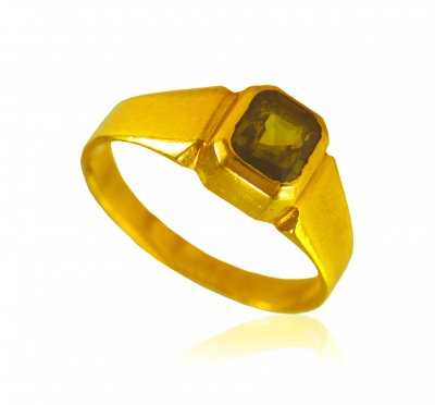 22Kt Gold Gem Stone Ring ( Ladies Rings with Precious Stones )