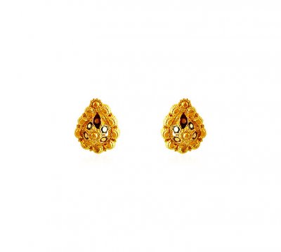 22k Meenakari Design Earrings ( 22 Kt Gold Tops )