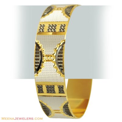 22k Rhodium Two Tone Bangle(1 Pc) ( Two Tone Bangles )