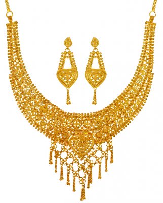 22KT Gold Necklace Earring Set ( 22 Kt Gold Sets )