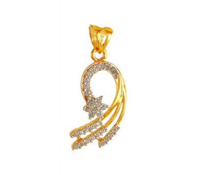 22K Gold CZ Pendant ( Fancy Pendants )