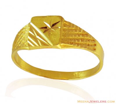 Fancy Thin Mens Ring 22k Gold ( Mens Gold Ring )
