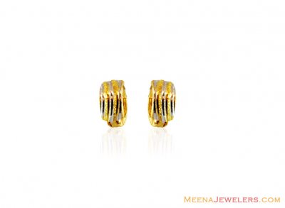 22K fancy Two Tone Earring ( Clip On Earrings )