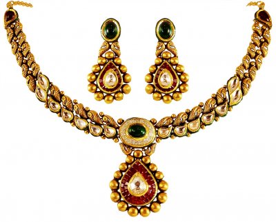 22K Gold Antique Set ( Antique Necklace Sets )