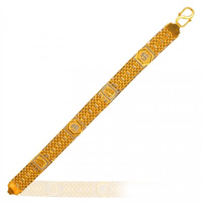 22Kt Gold Two Tone Bracelet ( Men`s Bracelets )