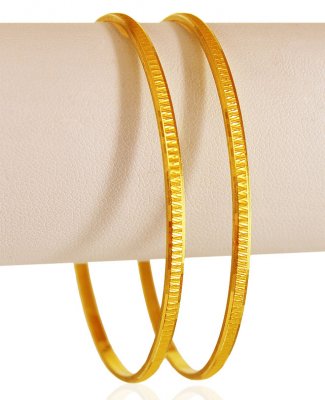 22kt Gold Machine Bangles (2 pcs) ( Gold Bangles )