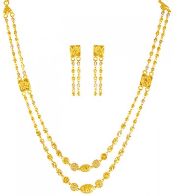 22K Gold 2 Tone Necklace Set ( Light Sets )