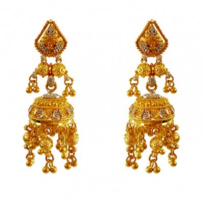 22k Long Jumki Earrings ( Long Earrings )