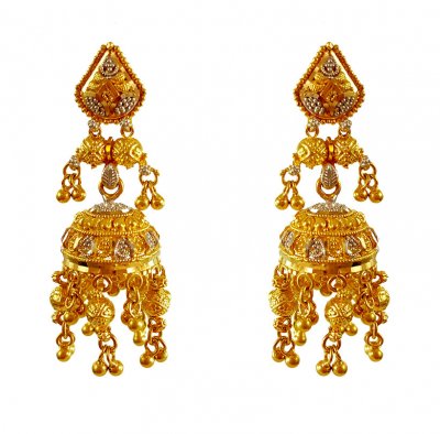 22k Long Jumki Earrings ( Long Earrings )