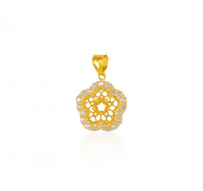 22K Gold CZ Pendant ( Fancy Pendants )