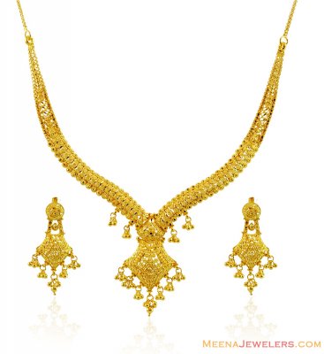 22k Gold Fancy Filigree Set  ( 22 Kt Gold Sets )