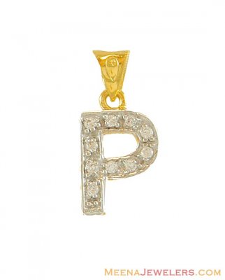 Fancy Pendant with Initial (P) ( Initial Pendants )