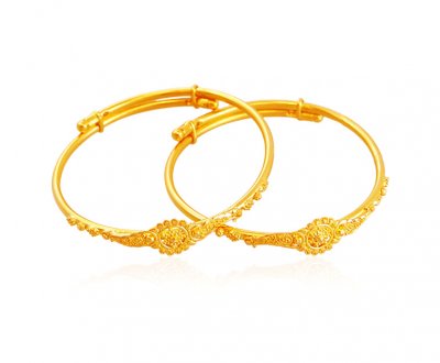 Fancy Gold Baby Bangles (2 pcs) 22k ( Baby Bangles )