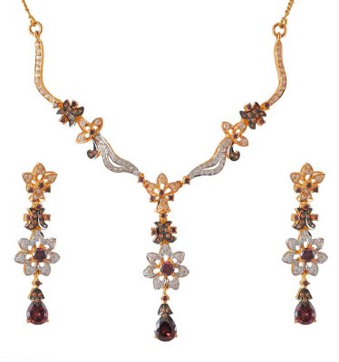 22K Fancy Necklace Set ( Gold Designer Sets )