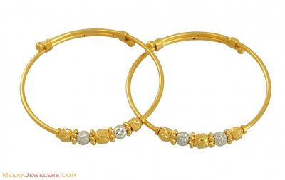 22K Two Tone Bangles (Kids) ( Baby Bangles )