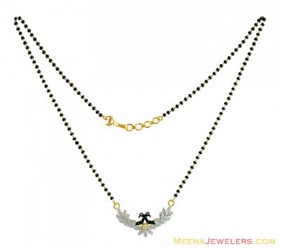 22K CZ Studded Peacock Mangalsutra ( MangalSutras )