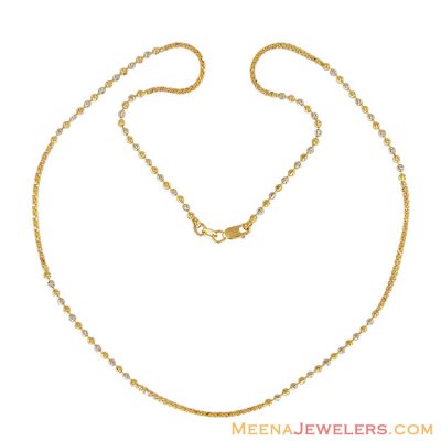 22k Designer Two Tone Chain ( 22Kt Gold Fancy Chains )