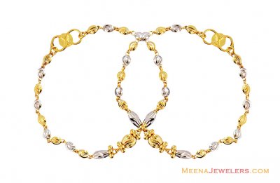 22K Two Tone Baby Bracelet ( 22Kt Baby Bracelets )