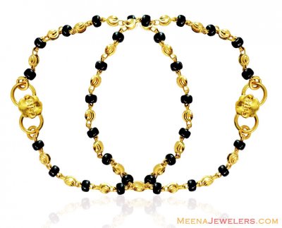 Fancy 22k  Baby Maniya ( Black Bead Bracelets )