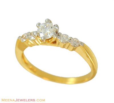 22K Solitaire Ring (Star Signity) ( Ladies Signity Rings )