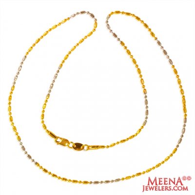 22K Gold Two Tone Fancy Chain ( 22Kt Gold Fancy Chains )