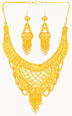 22 Karat Gold Necklace Earring Set ( 22 Kt Gold Sets )