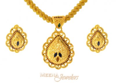 22K Designer Pendant Set ( Gold Pendant Sets )