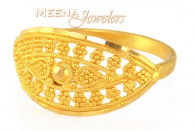 22Kt Ring with Diamond Cutting ( Ladies Gold Ring )