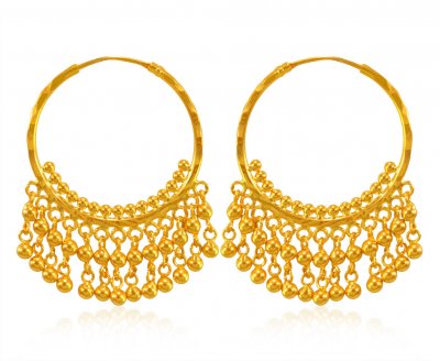 22Kt Fancy Hoop Earrings ( Hoop Earrings )