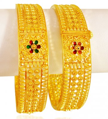 22kt Gold Filigree Kada (2pc) ( Kadas )