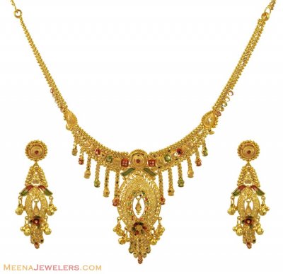 Two Tone Designer Set (22K) ( 22 Kt Gold Sets )