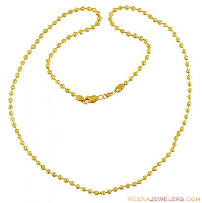 22k Gold Fancy Balls Chain(20 in) ( 22Kt Gold Fancy Chains )
