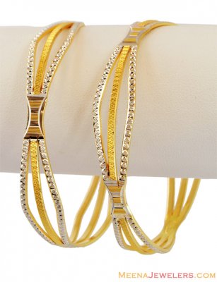 22K Gold Two Tone Bangles ( Two Tone Bangles )