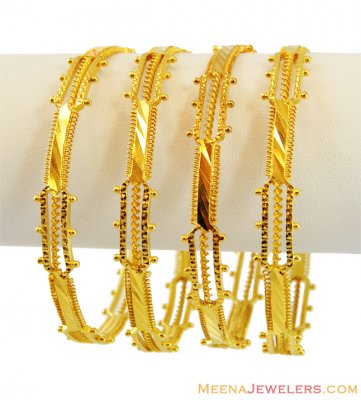 22K Fancy Bangles (2 Pcs) ( Set of Bangles )