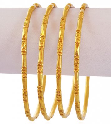 Gold Machine Bangles Set (4PC) ( Set of Bangles )