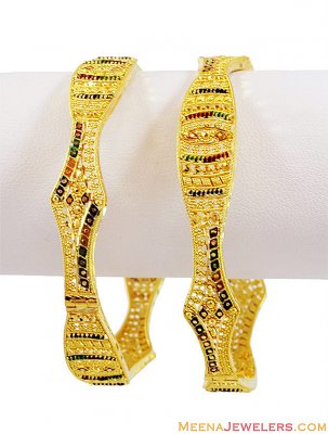 22K Fancy Meenakari Kadas (Pair) ( Kadas )