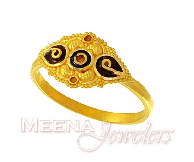 Meenakari Gold Ring ( Ladies Gold Ring )