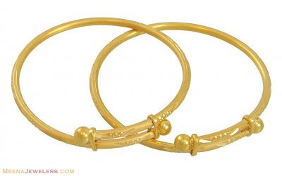 22k Gold Kids Bangles(2 pcs) ( Baby Bangles )