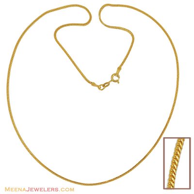 22K Gold Thin Chain(18 Inches) ( Plain Gold Chains )